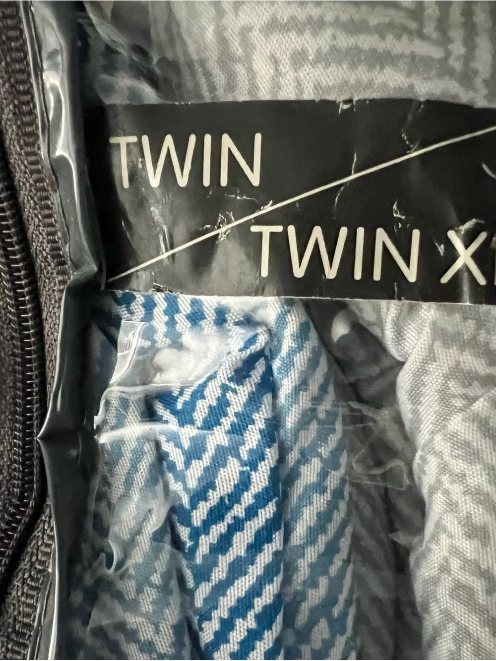 Macy's Light Blue and Gray Striped Twin/Twin XL Comforter Set